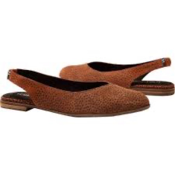 NWT TOMS Julie Slingback Flats Tan Mini Cheetah Printed Suede 10 - Picture 5 of 10